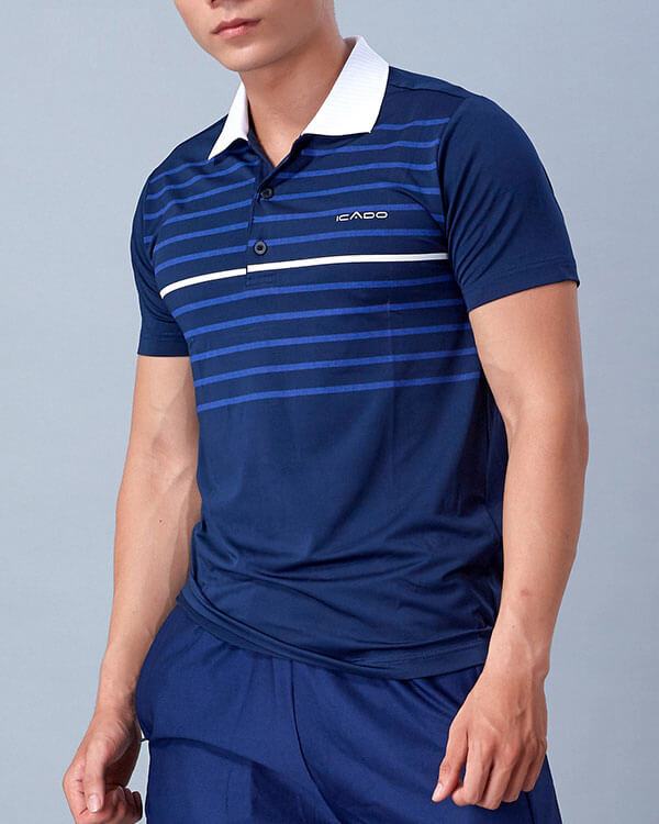 Áo ngắn tay tập gym yoga nam có cổ hy29