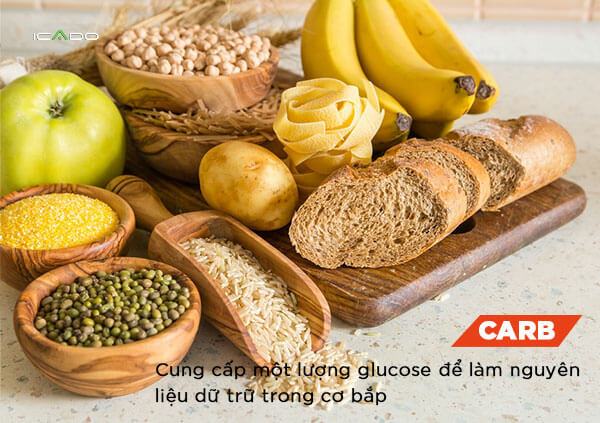 Cơ bắp của bạn sử dụng glucose từ carbs để làm nhiên liệu.