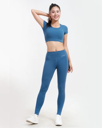 Set Đồ Tập Yoga Gym Chạy Bộ Nữ ICADO (Áo HT101 + Quần HT101) - Xanh Đen