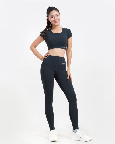 Set Đồ Tập Yoga Gym Chạy Bộ Nữ ICADO (Áo HT101 + Quần HT101) - Đen