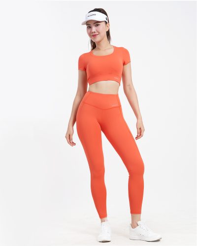 Set Đồ Tập Yoga Gym Chạy Bộ Nữ ICADO (Áo HT101 + Quần HT101) - Cam